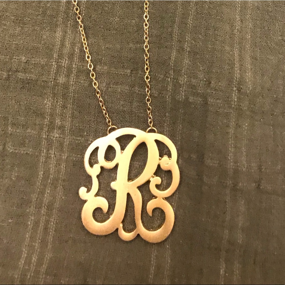 Gold “R” Necklace